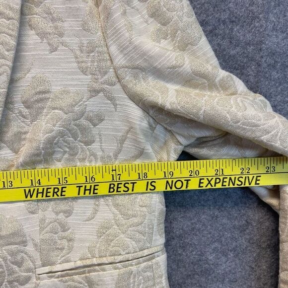GEORGE Me Designs By Mark Eisen Blazer Women's Size 12 Cream Floral Metallic - Picture 6 of 13